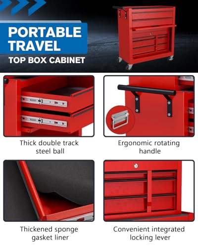 Legacyamerhome Rolling Tool Chest, 5-Drawer Tool Storage Cabinet Cart With Wheels And Locking System thumb #4