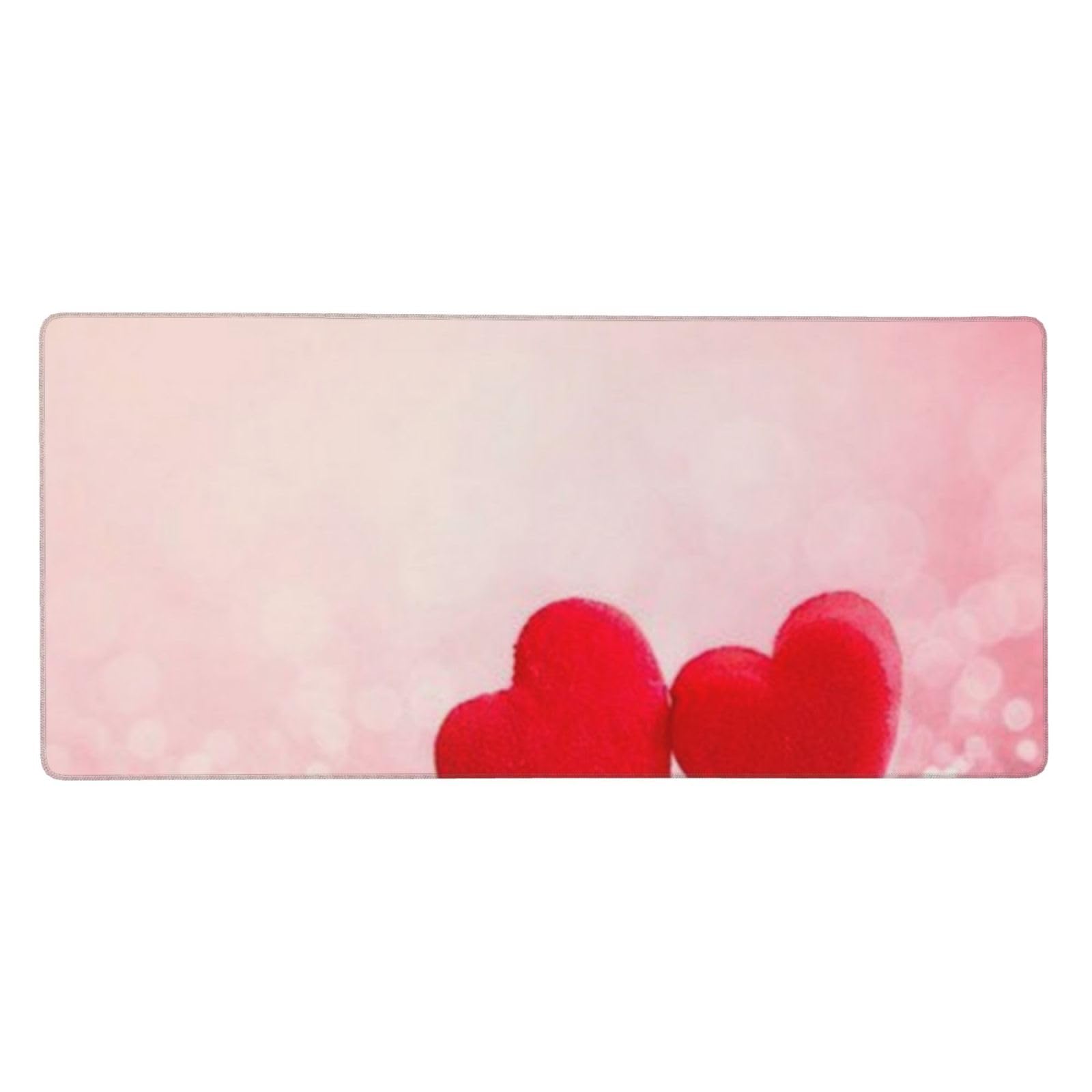 Tapis de souris grand format antidérapant en caoutchouc motif cœur rouge - 8