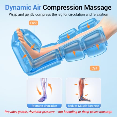 Image of Comfytemp Cordless Air Compression Leg Massager for Circulation, 1 Pack | FSA Eligible HSA, Portable Foot and Calf Compression Boot for RLS, Varicose Vein, Ideal for Men Women (Fits Calf 13 inch~19 inch)