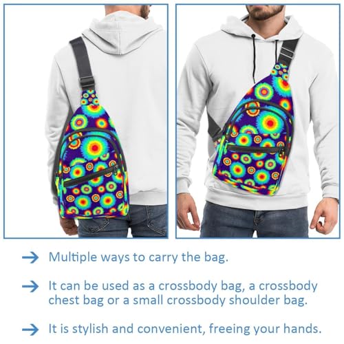 Mochila bandolera para hombre estilo tie-dye ideal para tus viajes y paseos urbanos 2