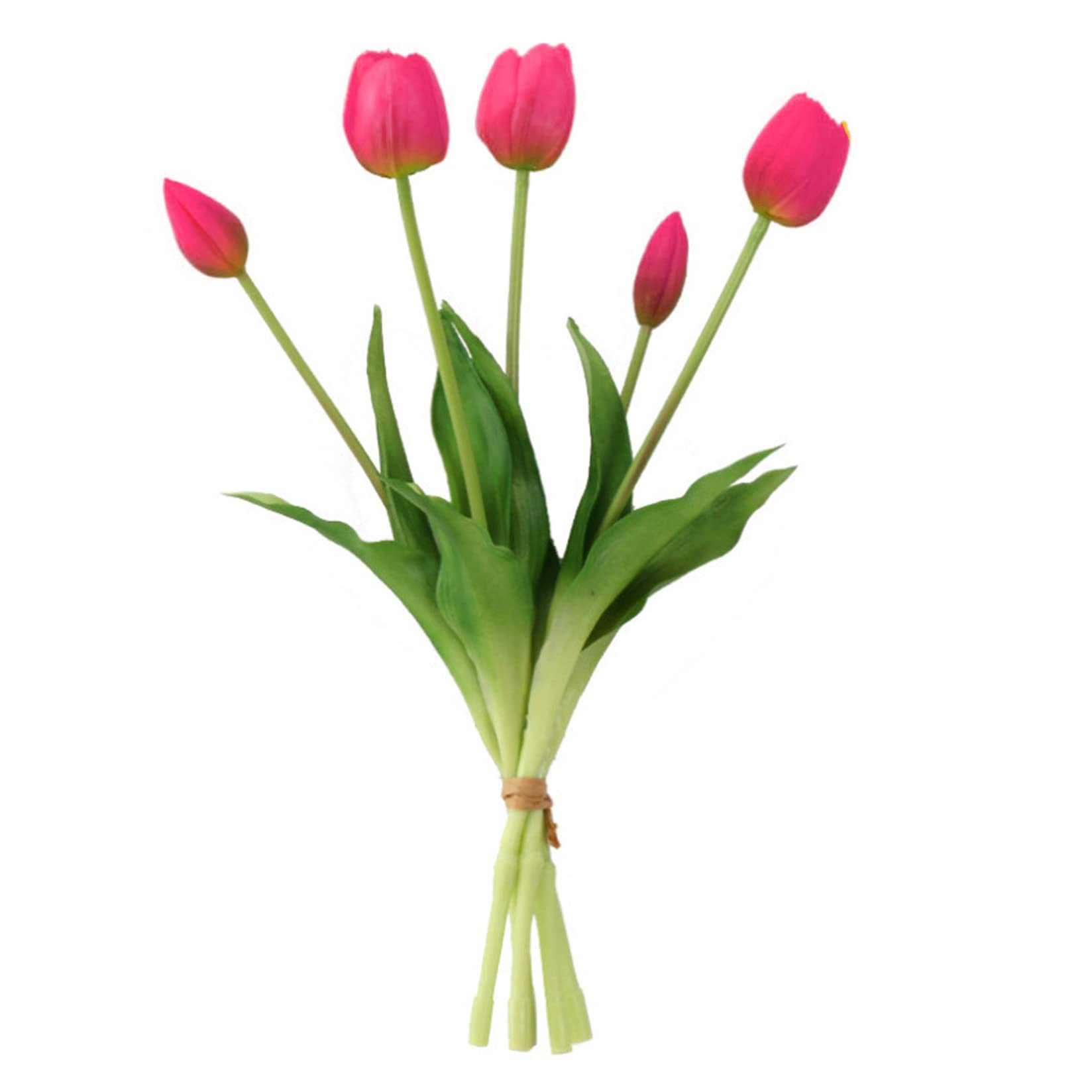 Mapfirrem Dark/Pink Artificial Tulips,Artificial Tulips Real Touch Fake Latex Tulip Flowers Bouquet For Home Wedding Party Decor Floral Arrangements Centerpieces 5Pcs