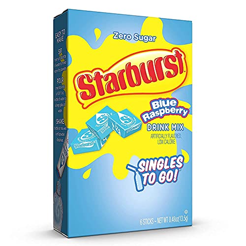 Starburst Singles To Go Zero Sugar Drink Mix, Blue Raspberry, 6 CT Per Box (Pack of 1) - image 1