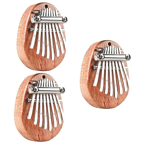 TOGEVAL 3個 猫爪琴楽器 初心者向けカリンバ 親 ピアノ 五 ピアノ 組み立てカリンバ手仕事 ミニカリンバピアノ 小さな楽器 8鍵サムピアノ フィンガーピアノ 木製 Brown