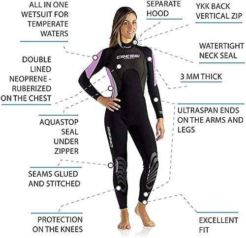 Cressi Morea Lady Wetsuit Full 3mm, Muta Monopezzo...
