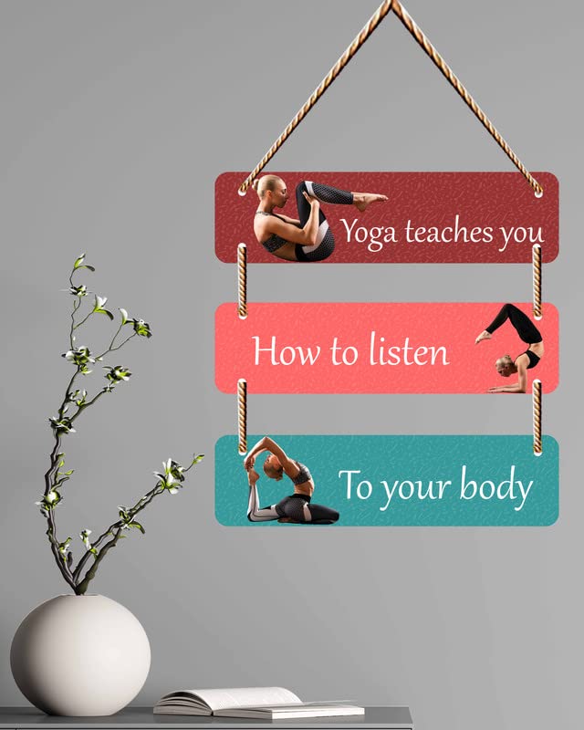 SAF Wall Hanging-Yoga TeachesTou,How To Listen,To Your Body Wall Art MDF Wooden Wall Hanger for Living Room | Bedroom | Office | Gift | Wall Hanging For Home Decoration | Canvas Painting WH-093 (B0BP2NY1V5) Amazon Price History, Amazon Price Tracker