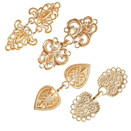 BRITIVIVE Cinch Clip 4 Stück Cardigan Waist Clip für Kleidung Vintage Pullover Schal Clips für Strickjacken Und Hemden(Gold)