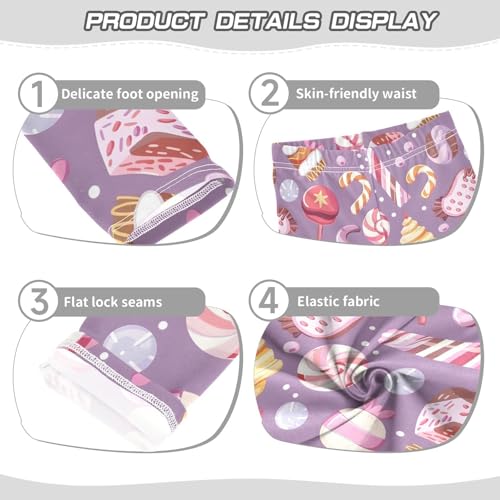 Cute Candy Purple Girls Leggings Soft Stretch Workout Yoga Dance Pants for Kids Casual Tights3