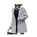 Produktbild Damen Bekleidung Winter Zweireihig Weibliche Mäntel Umlegekragen Plaid Frauen Lange Basicjacken Gr. Small, Schwarz