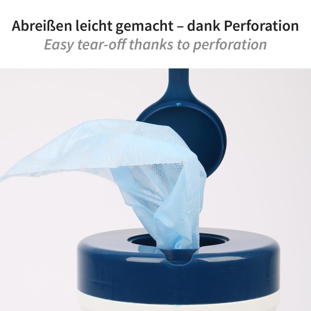 3x500 Stk Desinfektionstücher, FRANZ MENSCH, Spenderdose, blau, alkoholfrei | Nachfüllpack, PP, 20 x 23,5cm, Schnell-Desinfektionstücher, Reinigungstücher, surface wipes, Hygiene, Flächenreinigung
