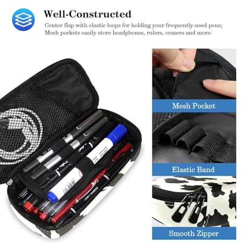 Cartable de grande capacité vache marron avec trousse pour soulager le dos