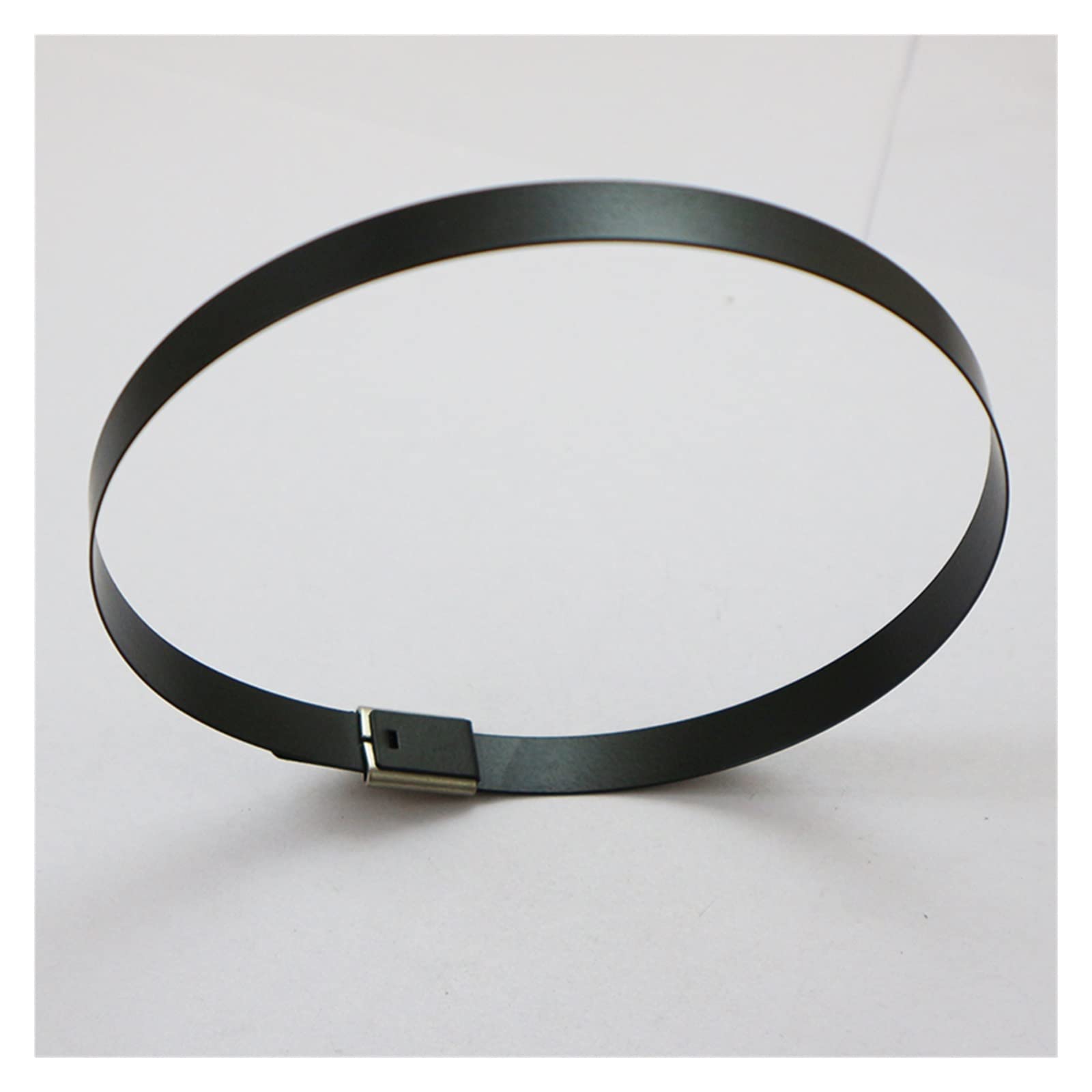 25 pz 4.6x100/150/200/260/300/350/400 A 700mm Fascette in Acciaio Inossidabile con Chiusura in Metallo Zip-Scarico Avvolgente Rivestito (Colore : Metallico, Dimensioni : 4.6X550 black 25PCS) (Metall