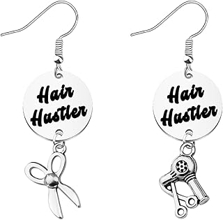 Hair Hustler Earring Hair Stylist Gift Cosmetologist Gift Hairdresser Gift Beautician Gift Hairstylist Pendant