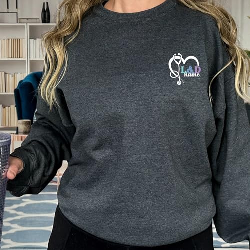 Custom L&D Nurse Sweatshirt, Personalized LD Nurse Shirt, Nurse Appreciation Gift, Labor And Delivery Nurse Sweater, LD Nurse Gift4