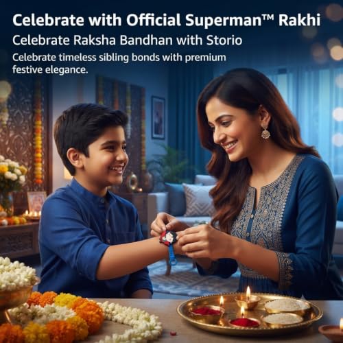 Image of Storio Superman Silicone Band Rakhi | Officially Licensed | Rakhi for Boys, Bhaiya, Bhai | Raksha Bandhan Gift
