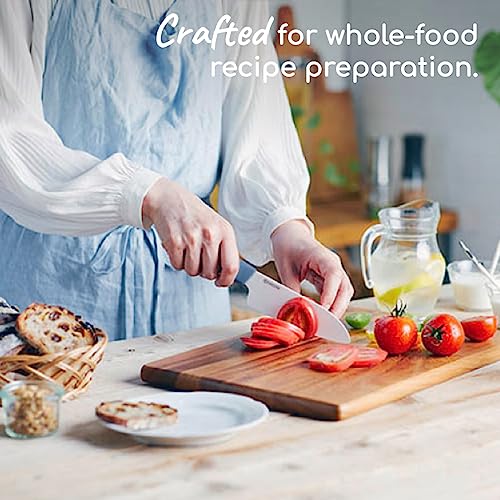 Kyocera Revolution 2-Piece Ceramic Knife Set: Chef Knife For Your Cooking Needs, 5.5" Santoku And 4.5" Utility Knife, White Blades With Blue Handles, White/Blue #TOP5