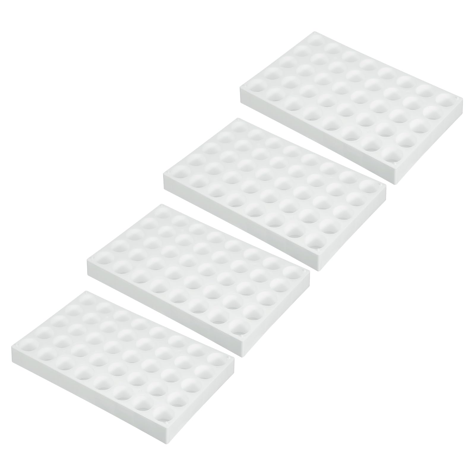 PATIKIL Estante de viales para viales de muestreador automático de 20 ml, paquete de 4 soportes de bandeja de viales apilables de 40 pozos para tubos de microcentrífuga, color blanco