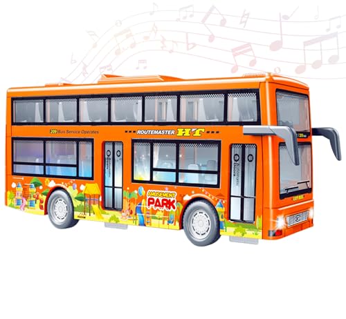 Image of FunBlast City Bus Toy for Kids - Push & Go Vehicle with Sound and Light Effects, Toy Bus for Boys & Girls Age 3+ Years Boys and Girls (Orange)