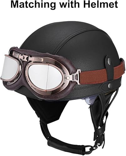 Miniatura 4 de Hallwayee Gafas de motocicleta retro vintage para Harley ATV Bike Cruiser Scooter Gafas para casco