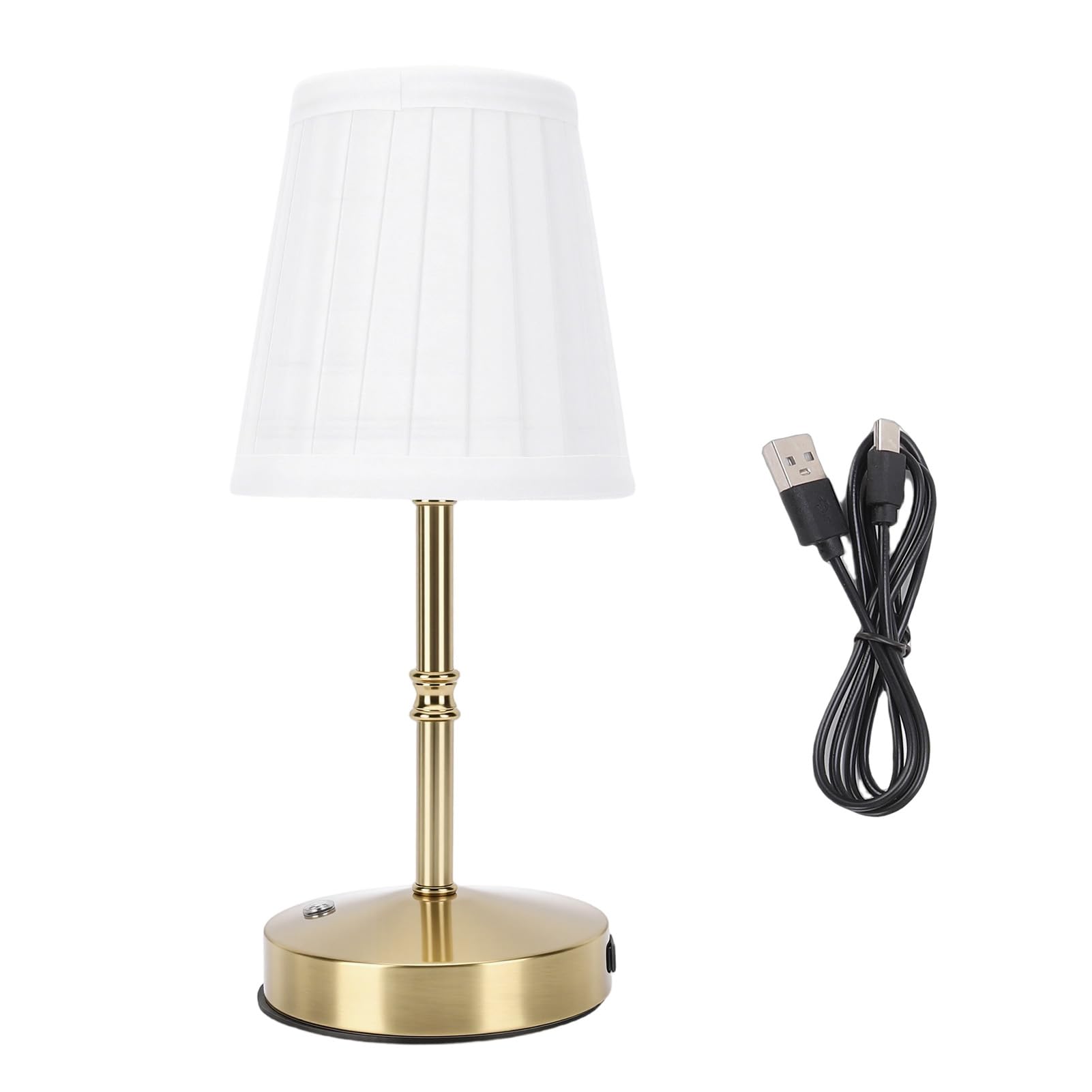 Kabellose LED Schreibtischlampe Touch-Steuerung dimmer Stoffschirm tragbare Tischleuchte ebauter 1800-mAh-Akku ideal für Schlafzimmer und Café