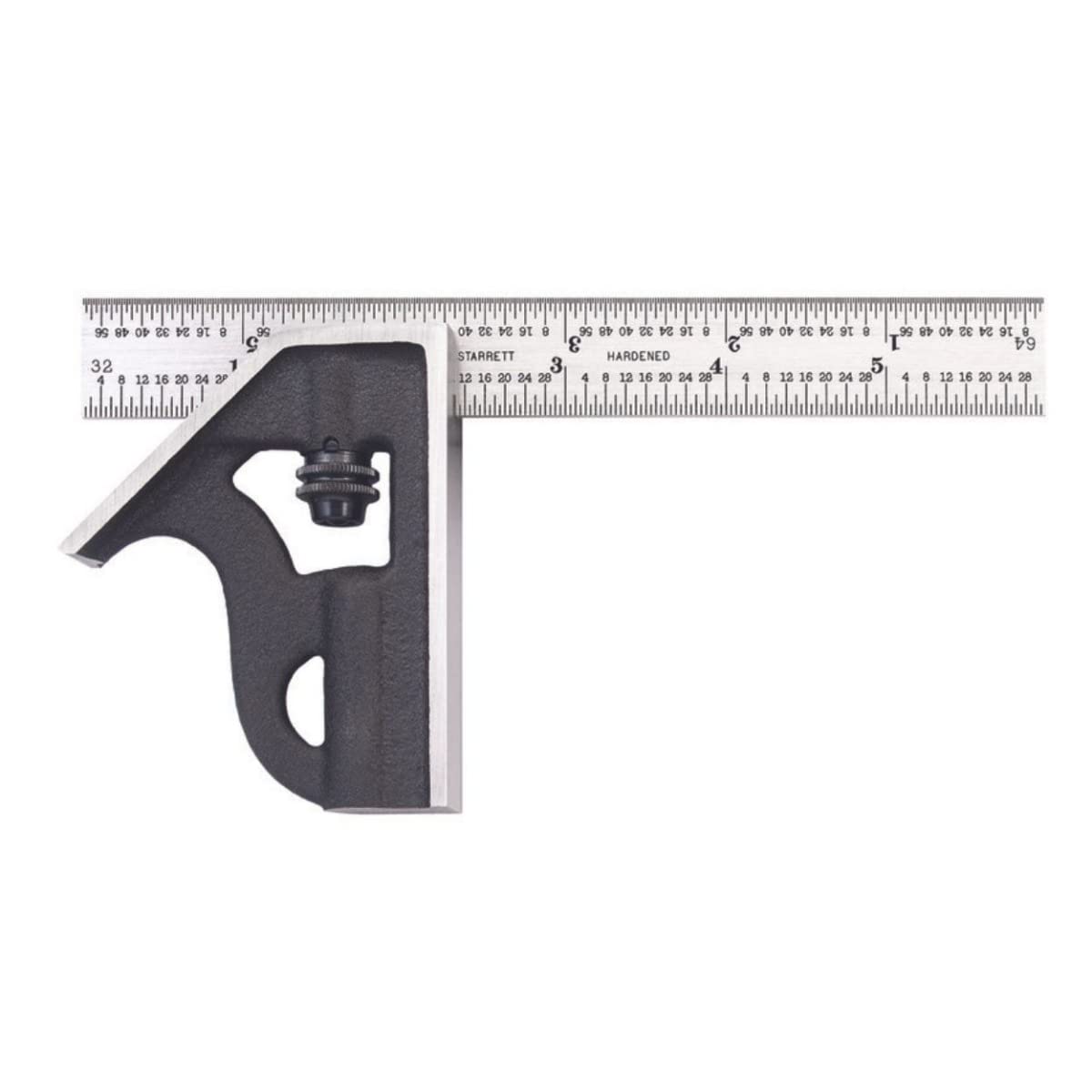 Starrett 10H-6-4R Plaza de combinación de estudiantes de cabeza cuadrada de hierro fundido, graduación 4R, tamaño de 6 pulgadas