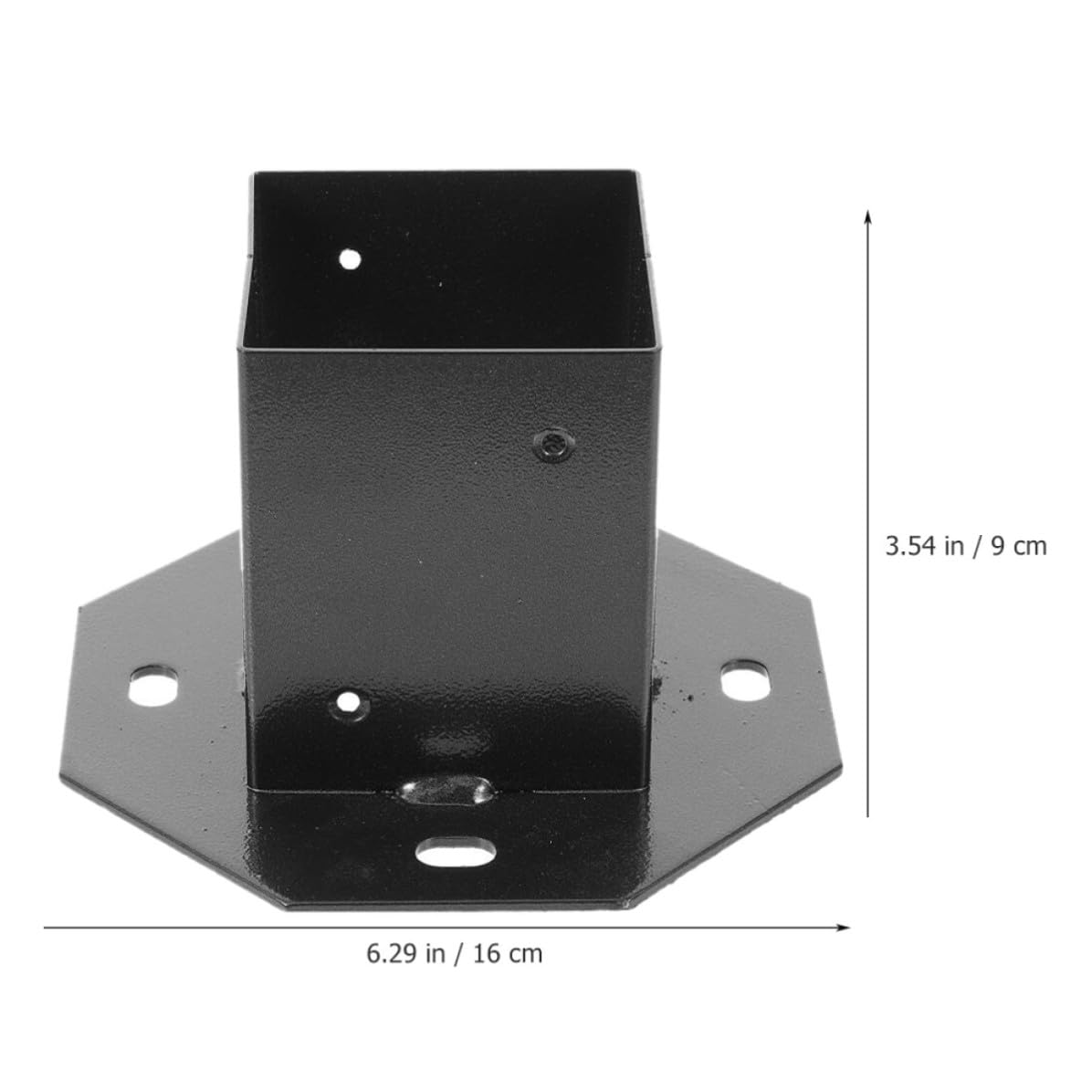 Protector de Base Negro Poste de Buzón de Metal 2 Piezas