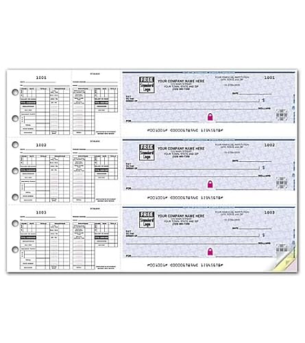 ABC Payroll Checks, 3-On-A-Page, Double Side-Tear Vouchers (1 Part, 250)