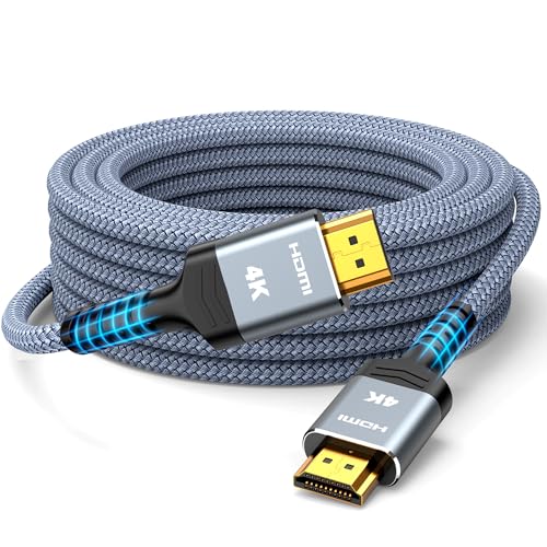 SNOWKIDS 4K HDMI Kabel 7.5Meter, HDMI-Kabel 4K@60Hz Nylon Geflecht Vergoldete Anschl&uuml;sse mit Ethernet/Audio R&uuml;ckkanal, Kompatibel mit HDTV/Laptop/Blu-ray/Soundbar/Monitor/PS-5/X-box