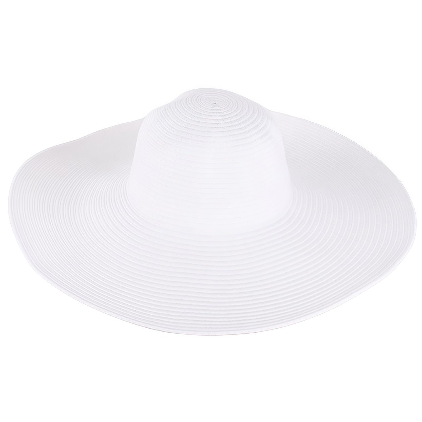 erioctry Women's Large Wide Brim Floppy Sun Hat Straw Hat Beach Hat White