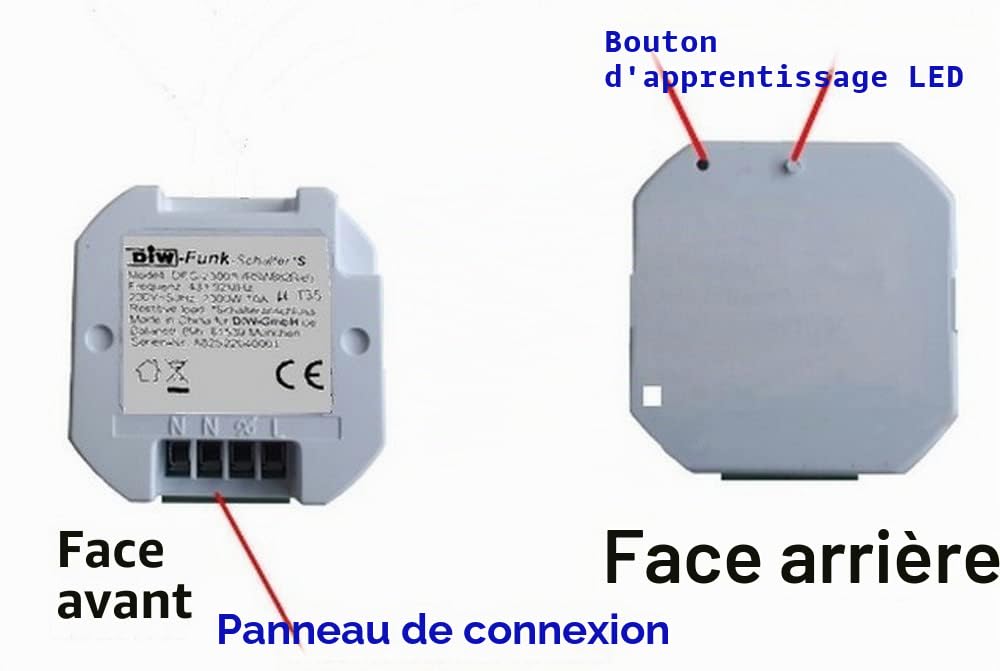 PD-546 DIW-Funk Kit détecteur de mouvement IP44 avec récepteur sans fil encastrable 230 V + interrupteur sans fil