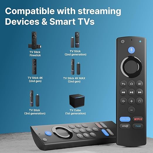 Image of LOUTOC Voice Remote Control Compatible with AMZ TV Stick 3rd Gen (Black)