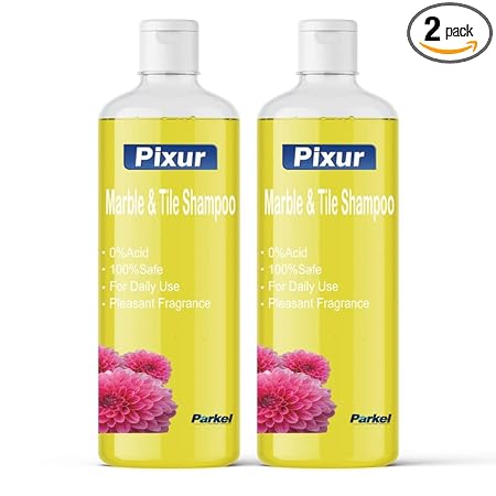 Pixur Marble And Tile Shampoo Natural Oil Pack Of 2 Pcs x 1 L/Floor Cleaner/Thick Liquid / 0% Hcl Acid/Safe On All Type Floor/Eco Friendly/No Harmful Chemicals/For Home,Kitchen,Bathroom