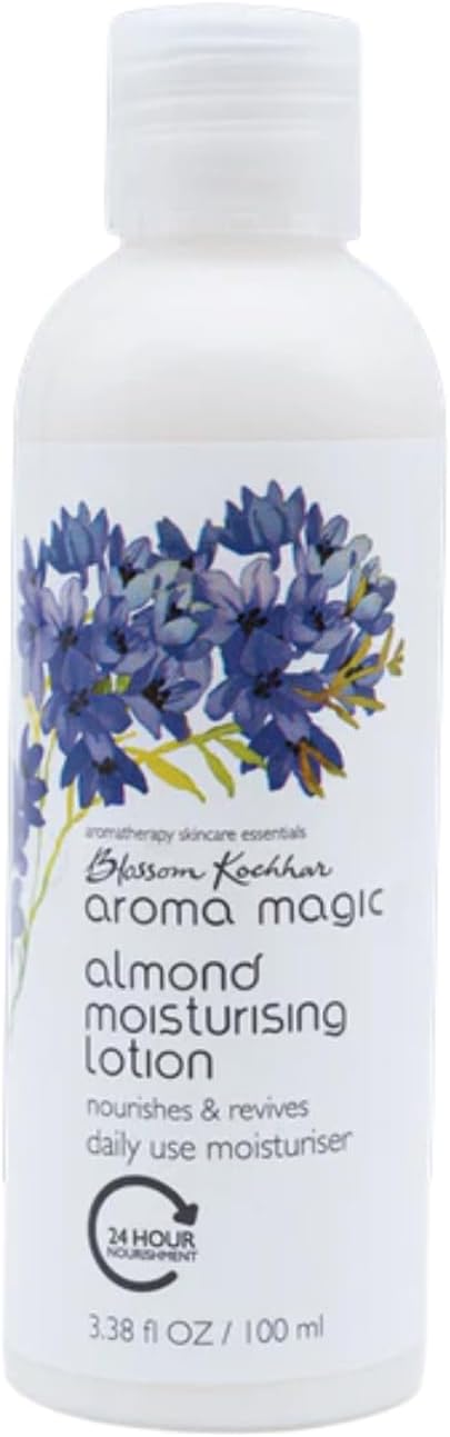 Aroma Magic Almond Moisturising Lotion SPF 15| for 24H nourishment |Moisturizes & revives skin| lotus leaf extracts, jojoba oils, geranium & rose essential oils| Daily Use for Dry Skin - 100ml