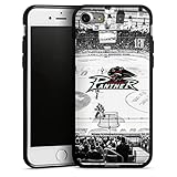 DeinDesign Silikon Hülle kompatibel mit Apple iPhone 8 Case schwarz Handyhülle Augsburger Panther Eishockey Offizielles Lizenzprodukt