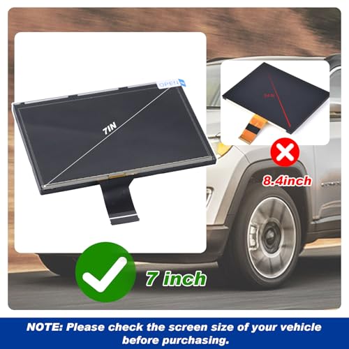 Dngbymx 7 Inch Uconnect Touch Screen Digitizer Lcd Monitor Radio Navigation Compatible With Jeep Compass 2017 2018 2019 2020 Radio Navigation Replace # Tdo-Wxga0700K00033-V2 Tdo-Wxga0700K00057-V1 thumb #2