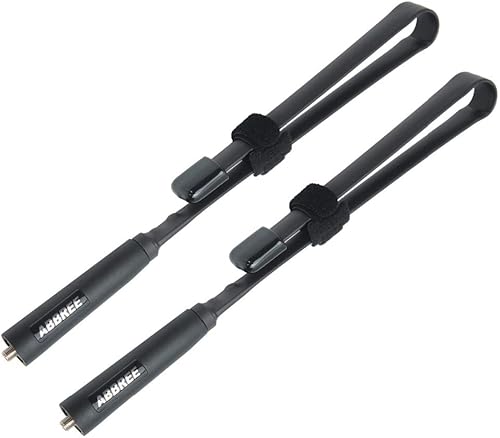 Paquete de 2 unidades de 18.8 pulgadas de longitud ABBREE SMA-hembra de doble banda 144430 Mhz Plegable CS Antena táctica para radio GMRS, Baofeng