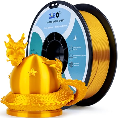 ZIRO Soie PLA Filament de Imprimante 3D PLA Soie Series 1.75mm 1KG (2.2lbs), PrÃ©cision Dimensionnelle +/- 0.03mm, Or