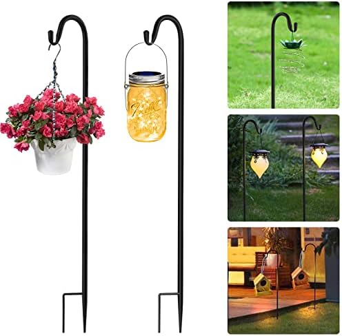 XRR Shepherds Crook Hooks, 6pcs 120cm Adjustable Metal Garden Poles