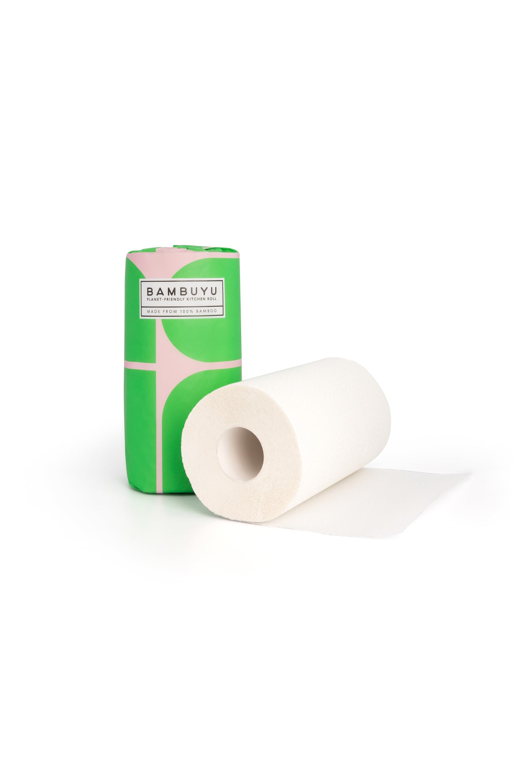 Bambuyu Bamboo Kitchen Rolls Double Pack, Green
