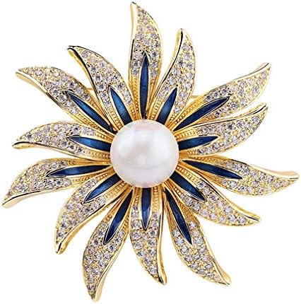Large Brooches Pins for Women Girls Fashion Gold Flower Jewelry