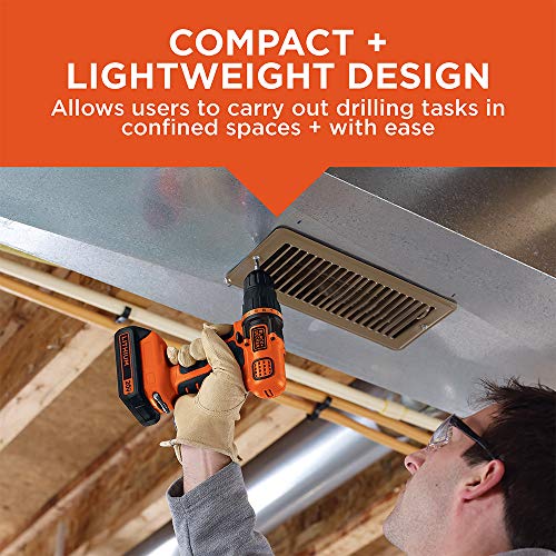 BLACK+DECKER 20V MAX Cordless Drill / Driver, 3/8-Inch (LDX120C)