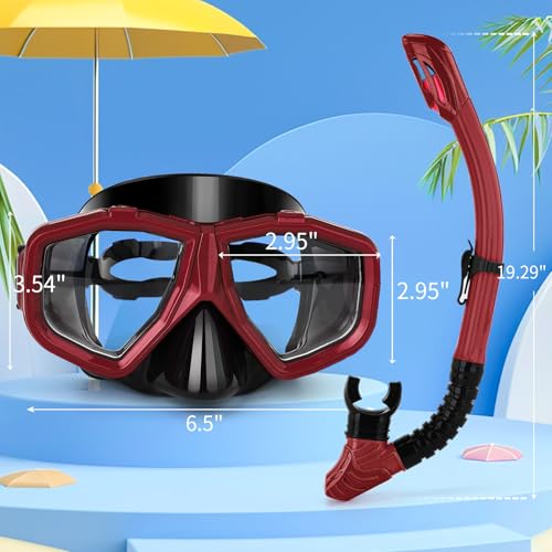 Equipo de snorkel para miopía reemplazable para adultos y jóvenes, máscara de buceo antiniebla para miopía y tubo de silicona con tapa seca para buceo y esnórquel miniatura 2
