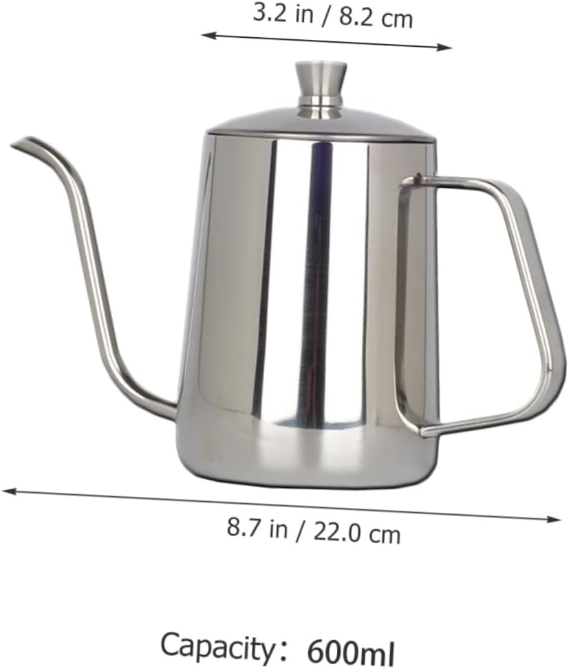 Coffee Kettle with Long Spout Lid Ergonomic Design for Drip Pouring for Office Home Brewing for Coffee and Tea Lovers