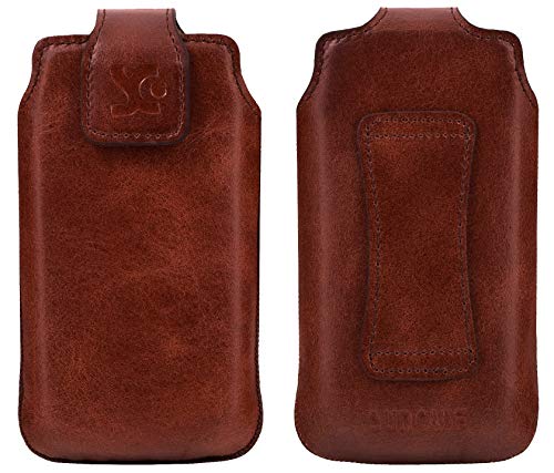 Étui cuir Gigaset GL795 Suncase marron anti-rayure pour préserver votre mobile