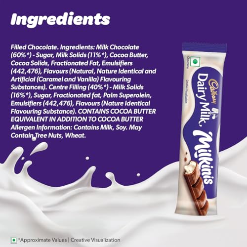 Image of Cadbury Dairy Milk Milkinis Chocolate Bars, 17 g