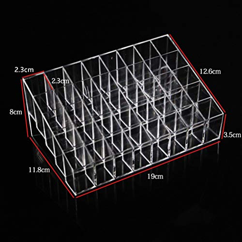Suporte de batom Lurrose 40 Espaços, organizador de batom de plástico transparente, suporte de exibi