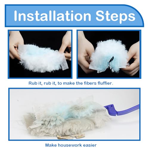 Electrostatic Flash Dust Magnet Refills, Disposable Blue Cleaning Dusters - Fluffy Microfiber Pads for Home, Car, Office and Blinds, No Handle Included (Blue 20pcs)