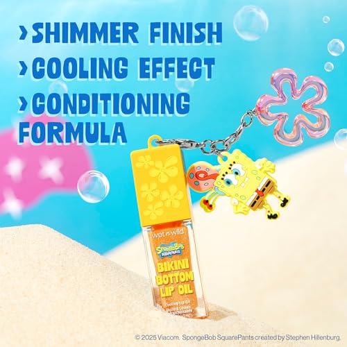 wet n wild Spongbob Coolin Lip Oil, Nourishing Lip Oil with Glossy Finish, I'm Ready, Pink - Image 3