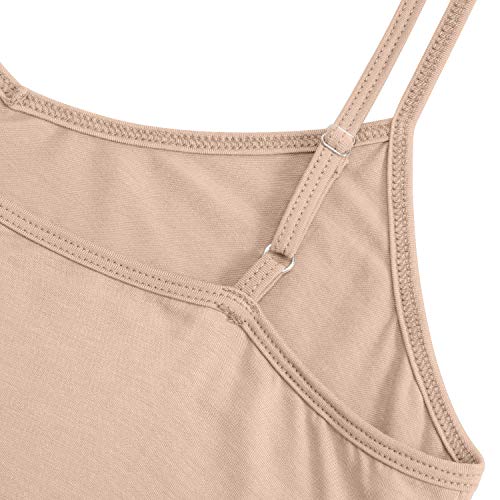 Image of AUHEGN Women's Basic Adjustable Spaghetti Strap Cami Slip Mini Dress