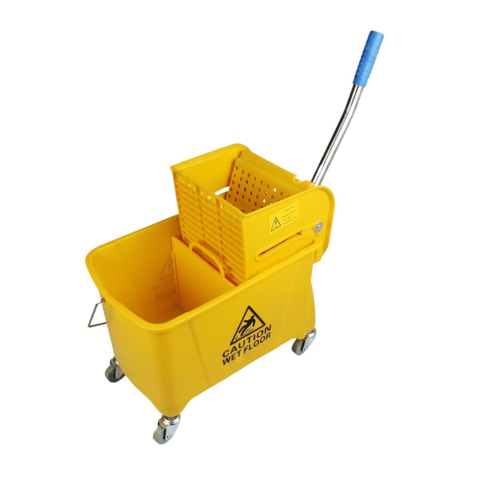 Perfeclan Cubo para Fregar Suelos con Ruedas, Escurridor Lateral Y Asa de Transporte para Uso en Hoteles Y Escuelas, 20l