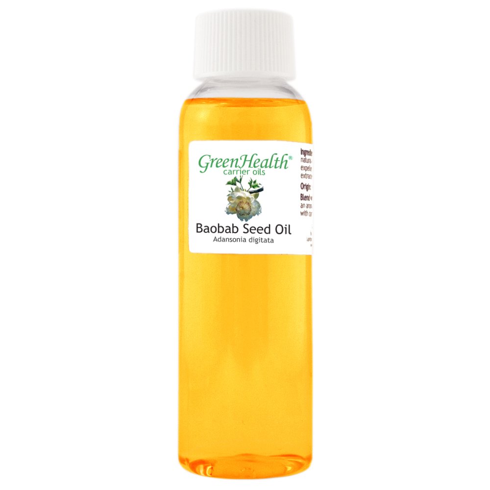 GreenHealth Baobab Seed - 100% Pure Carrier Oil 2 fl oz (59 ml) Plastic Bottle